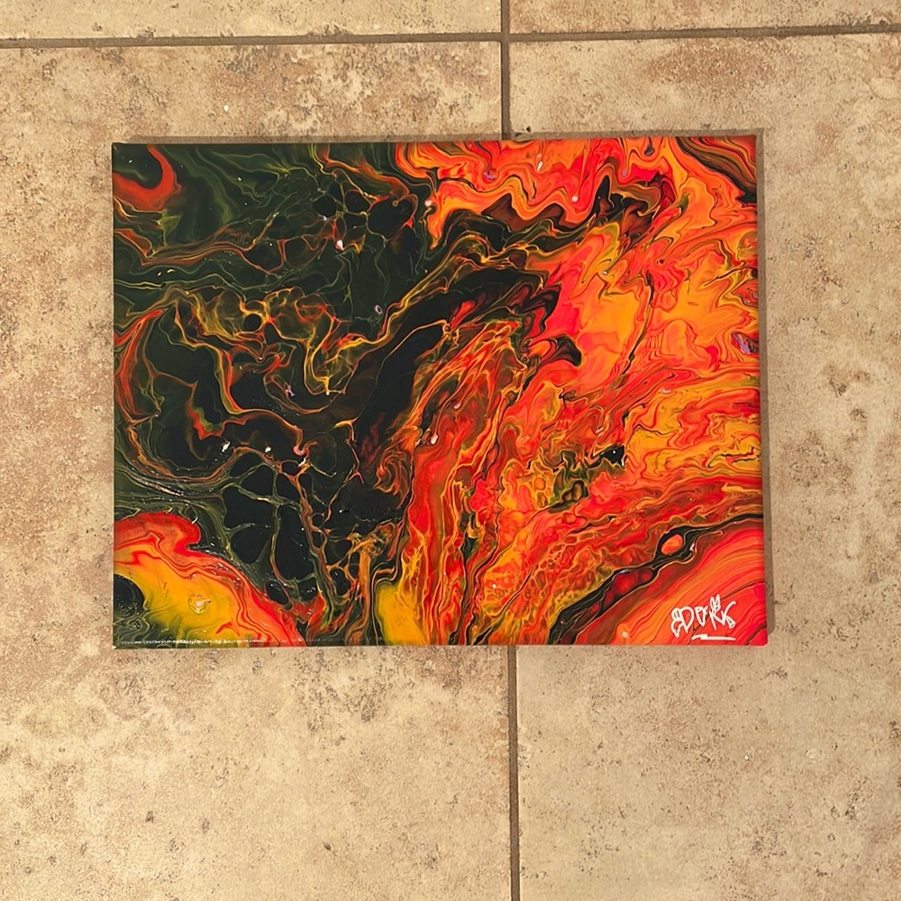 “Volcanic Cove” pour painting